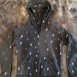 FBZ Black Lightning Bolt Girls Hoodie Size M